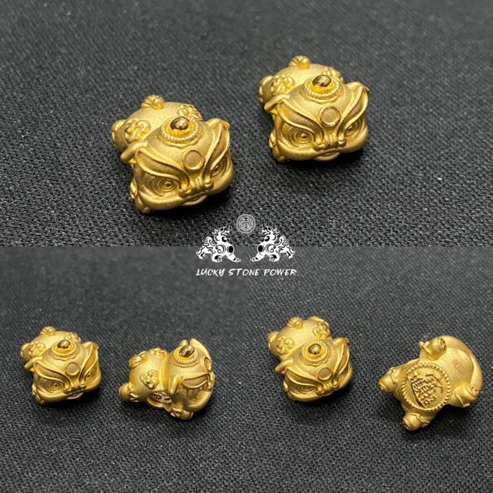 Pure Gold Chinese Lion Figurine | Collectible & Authentic