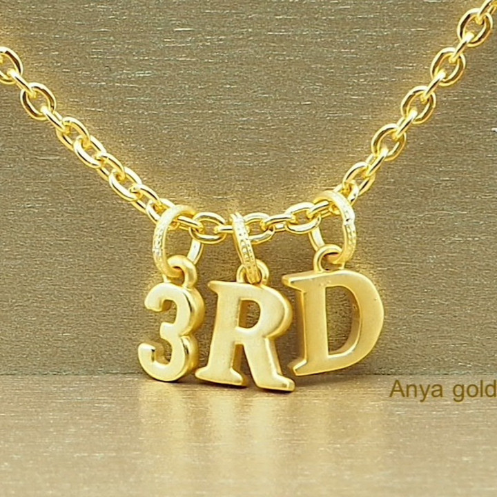 Pure Gold Anya Pendant with Numbers 1-9