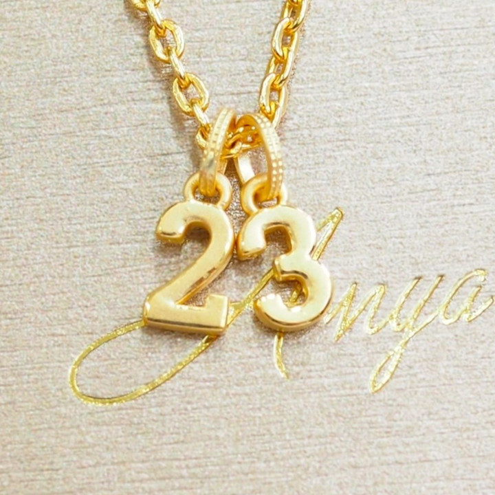 Pure Gold Anya Pendant with Numbers 1-9