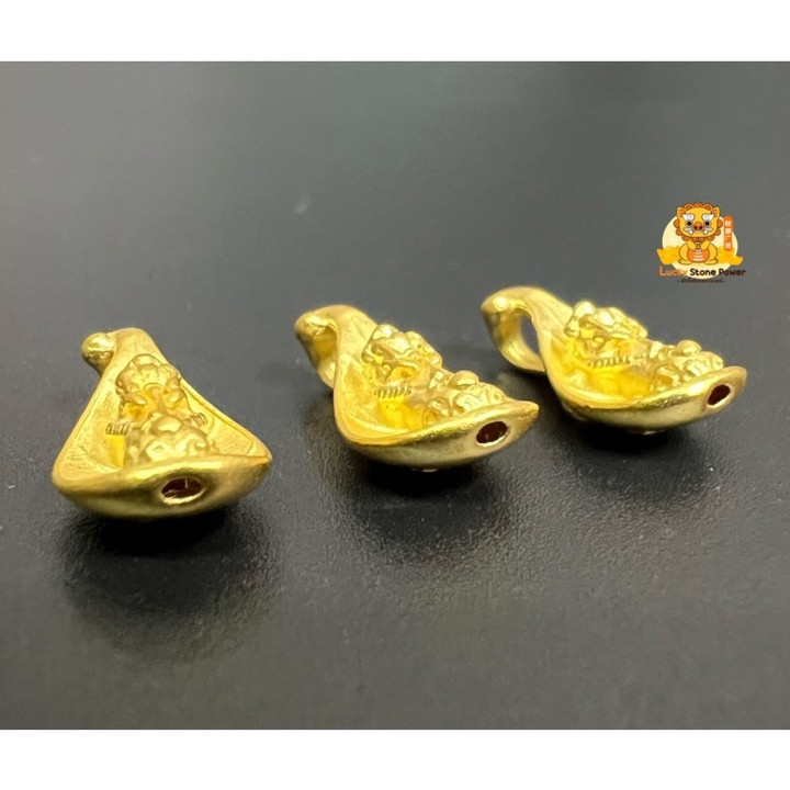 金貔貅菩提叶吊坠 | 财富与好运护身符