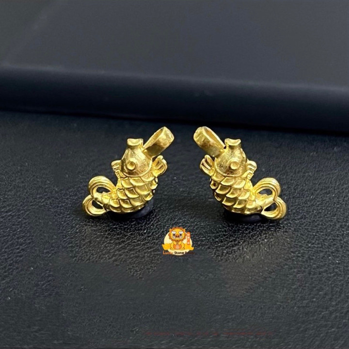 纯金龙/锦鲤吊坠 - 幸运符项链