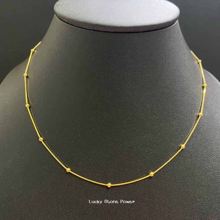 Gold & Silver Beaded Necklace | Sterling Silver Jewelry