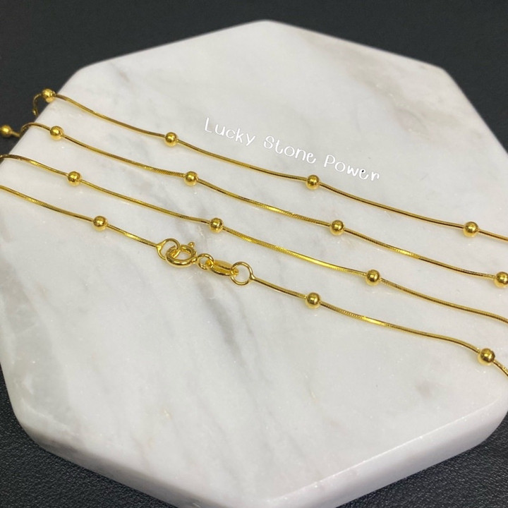 Gold & Silver Beaded Necklace | Sterling Silver Jewelry