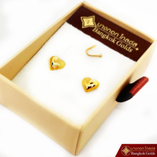 Luxury BangkokGolds Heart Earrings - 75 Pure Gold