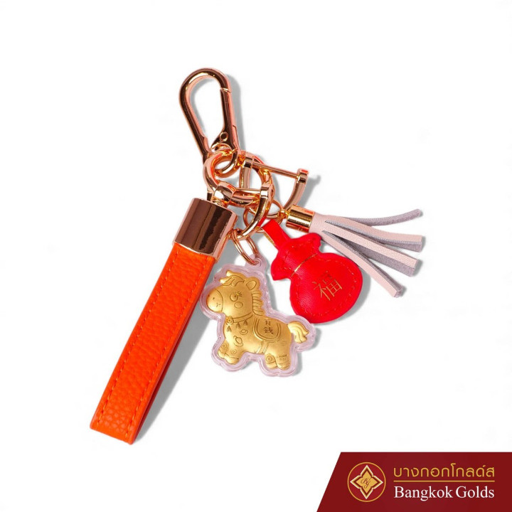 纯金99.9金马形钥匙扣 - 曼谷金饰 (0.2克)