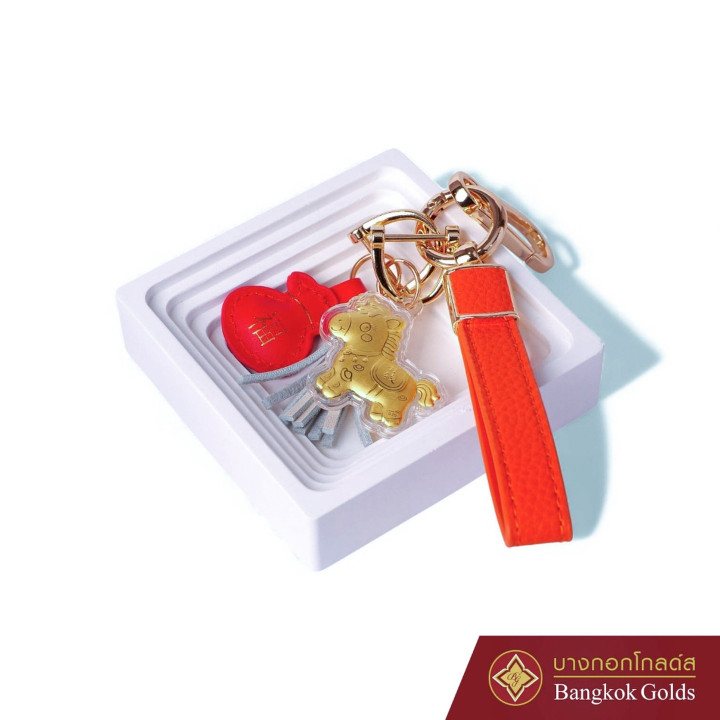 纯金99.9金马形钥匙扣 - 曼谷金饰 (0.2克)