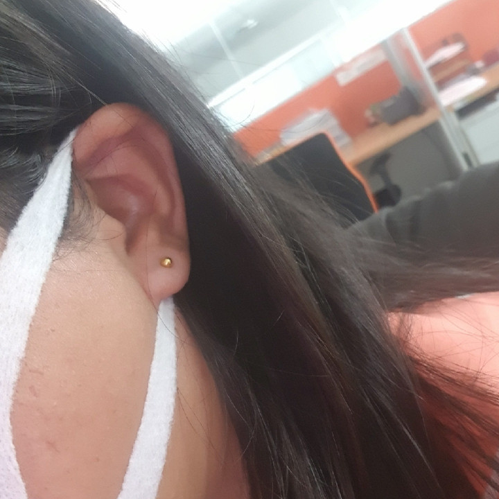 正品75纯金圆形耳钉 | 曼谷金饰