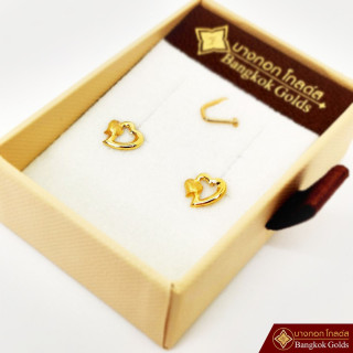 Heart-Shaped 75 Pure Gold Earrings | BangkokGolds