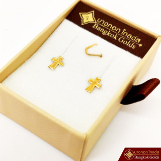 Elegant Bangkok Golds Cross Earrings | 75 Pure Gold