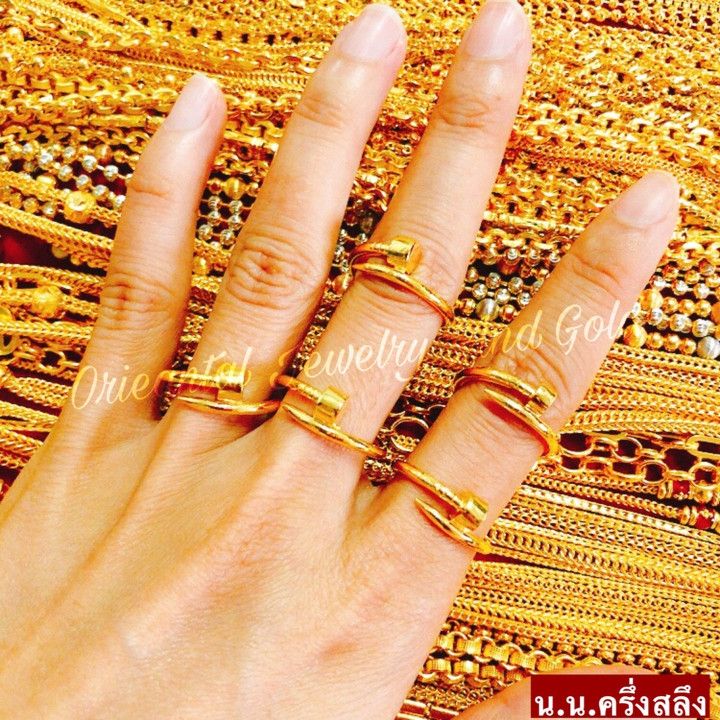 真金戒指 | 1.9克纯金指甲形戒指 | 可转售且有质量保证