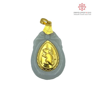 纯金十二生肖吊坠 | OJ GOLD 翡翠和 99.99 纯金