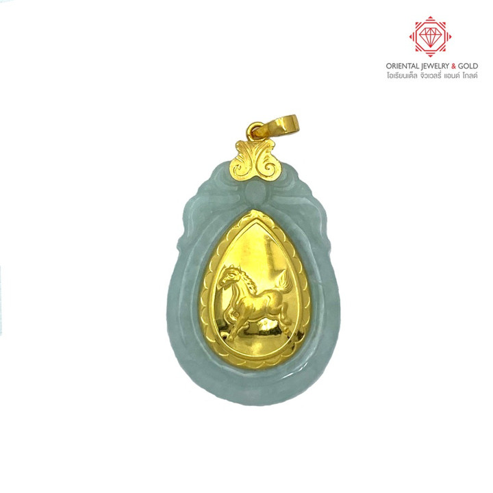 纯金十二生肖吊坠 | OJ GOLD 翡翠和 99.99 纯金