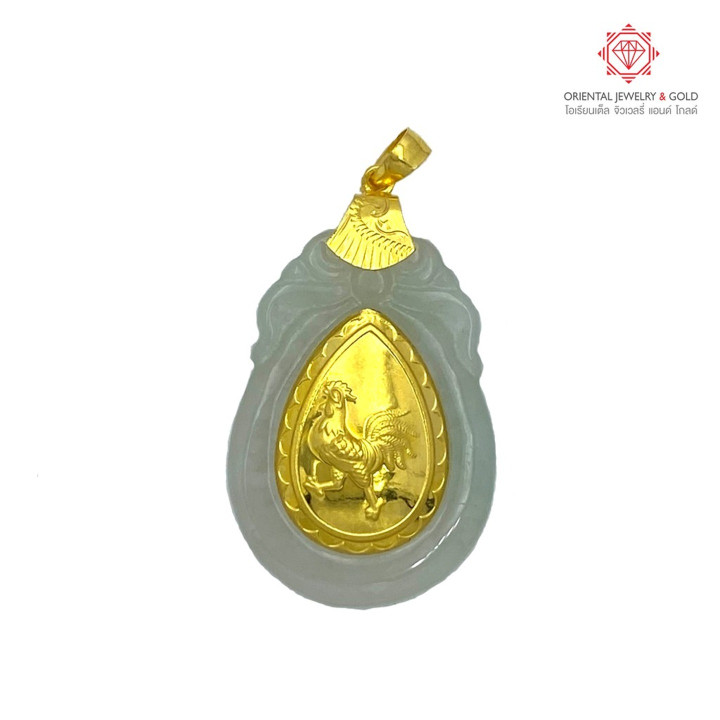 纯金十二生肖吊坠 | OJ GOLD 翡翠和 99.99 纯金