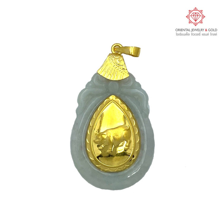 纯金十二生肖吊坠 | OJ GOLD 翡翠和 99.99 纯金