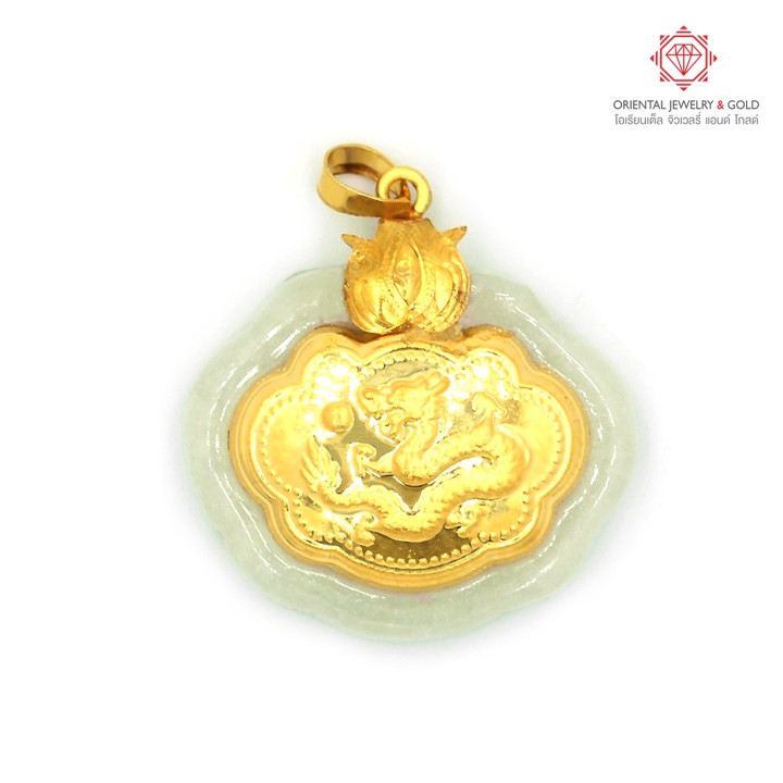 纯金十二生肖吊坠 | OJ GOLD 翡翠和 99.99 纯金