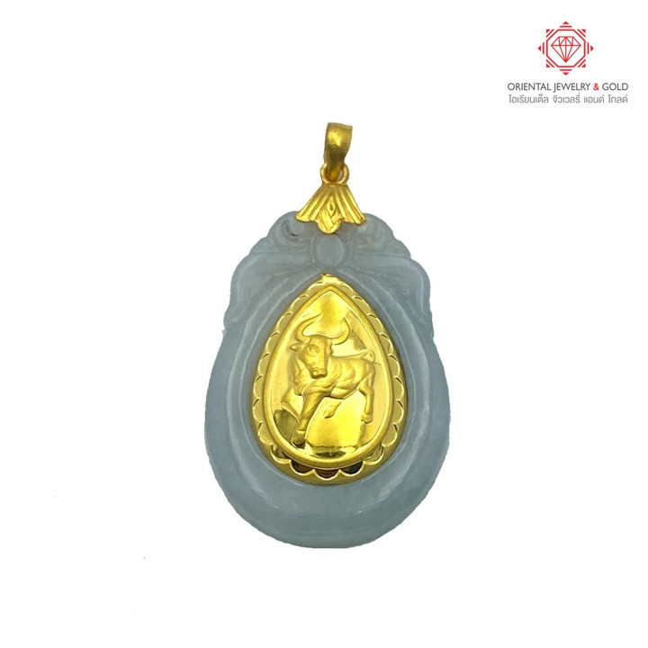 纯金十二生肖吊坠 | OJ GOLD 翡翠和 99.99 纯金