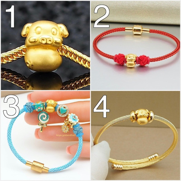 黄金安雅吊坠 | 猪年 | 99.9% 纯金