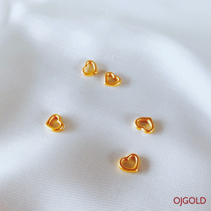 Pendentif cœur donut en or pur | Chaîne en argent plaqué or