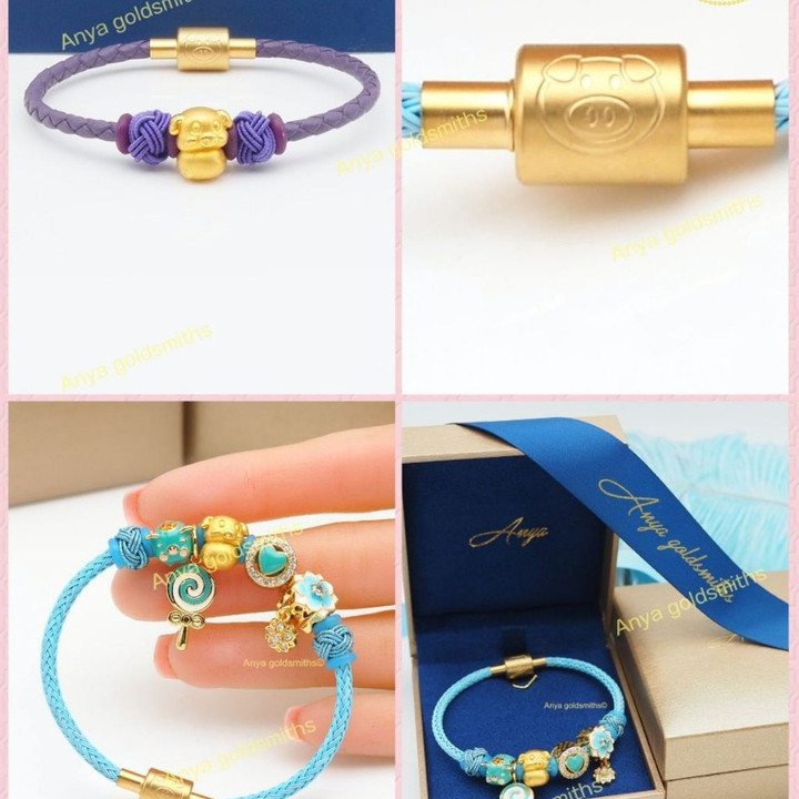 黄金安雅吊坠 | 猪年 | 99.9% 纯金