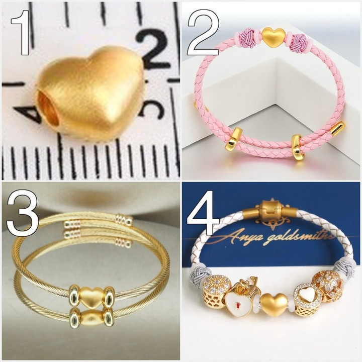 Anya 金心形吊坠（纯 24K 金，0.35 克）