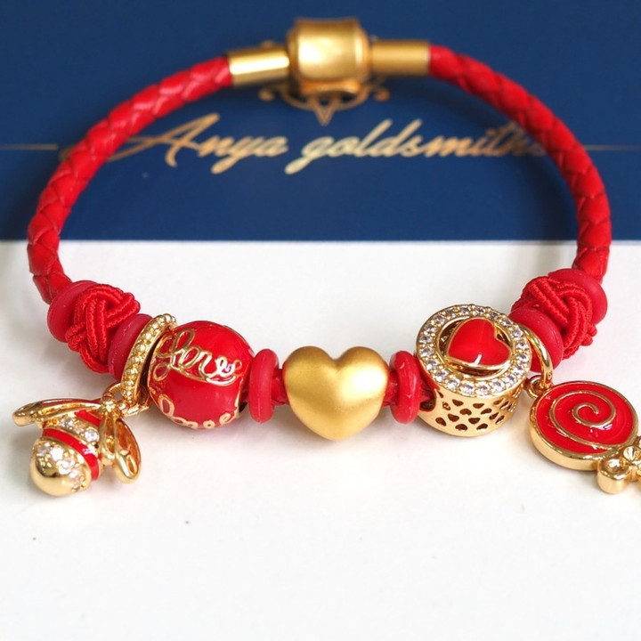 Anya 金心形吊坠（纯 24K 金，0.35 克）