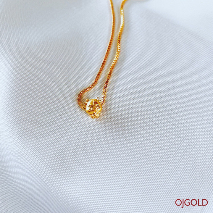 Pure Gold Cow Pendant | 99.99 Gold and Silver Chain
