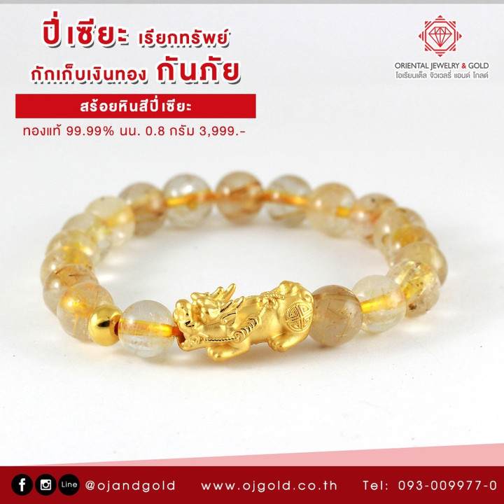 Pure Gold Pi Xiu Bracelet for Wealth and Fortune