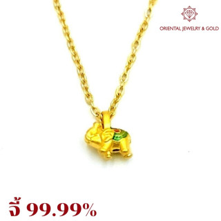 金色大象吊坠 | 99.99纯金，珐琅细节