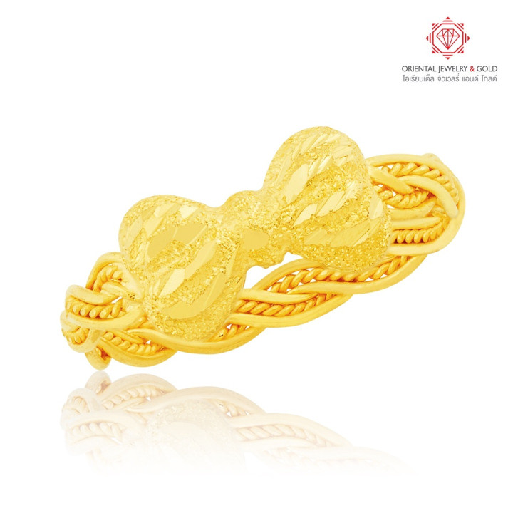 真金戒指 | OJ GOLD 0.5 萨隆金，编织蝴蝶结设计