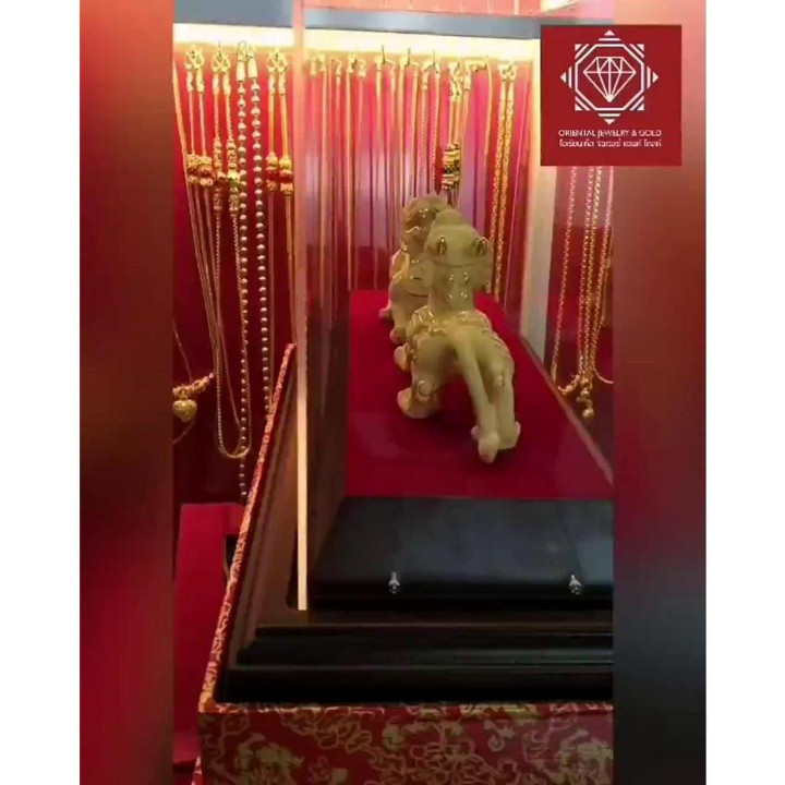 纯金镀层貔貅摆件 - OJ GOLD 新年幸运礼物