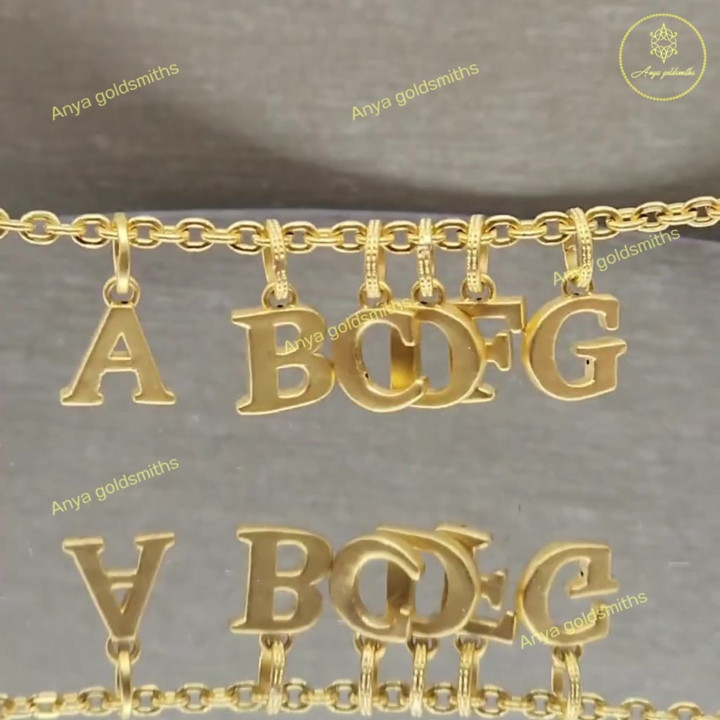 Anya Gold Letter Pendant (A-M) - 99.9% Pure