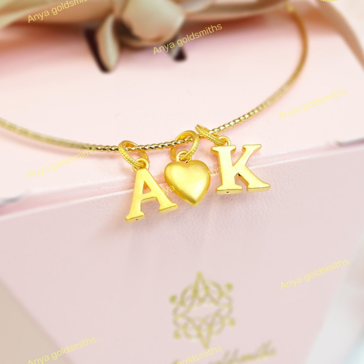 Anya Gold Letter Pendant (A-M) - 99.9% Pure