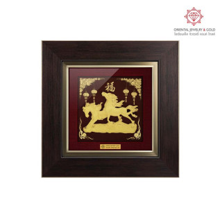 Gold Picture Frame | 99.99 Pure, Lucky Horse Design
