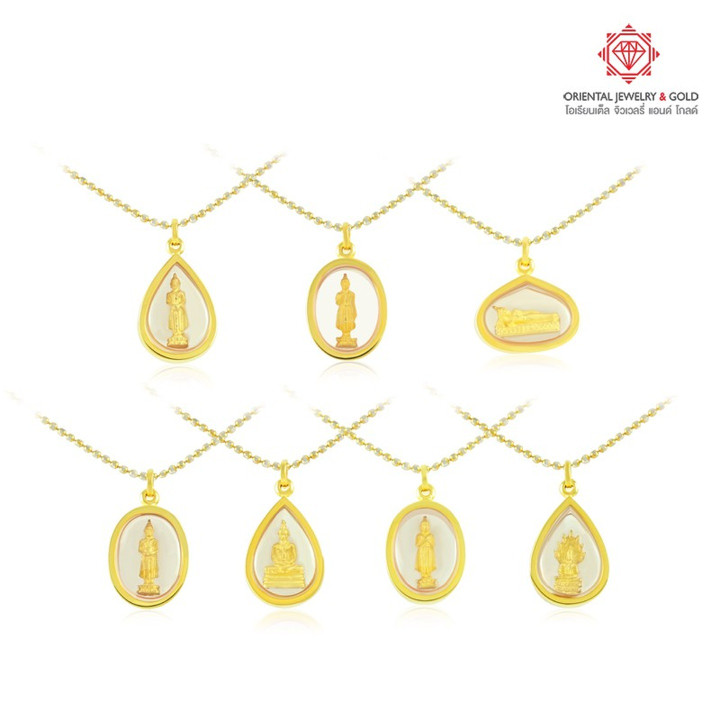 90%纯金诞生石佛像吊坠 - OJ GOLD