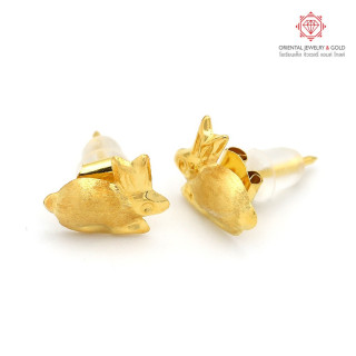 OJ GOLD 90 Pure Gold Earrings - Heart, Round and More Designs