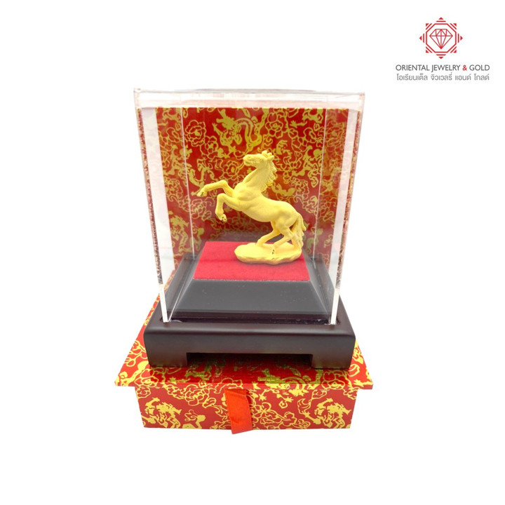 Gold Plated OJ GOLD Horse Figurine | 99.99 Pure and Authentic