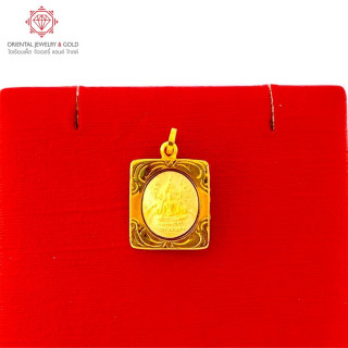 90 Pure Gold Phra Phuttha Chinnarat Pendant | Square Shape