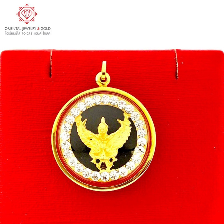OJ GOLD Garuda Pendant | 90 Pure Gold and Onyx