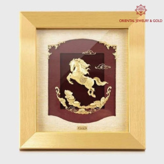 Gold Picture Frame | OJ GOLD 99.99 Pure, Lucky Horse Design
