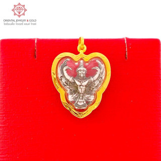 OJ GOLD Garuda Pendant - 90 Pure Gold, Buddha and King Rama V