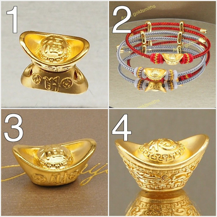 Anya Charm：纯金锭，带钩形图案