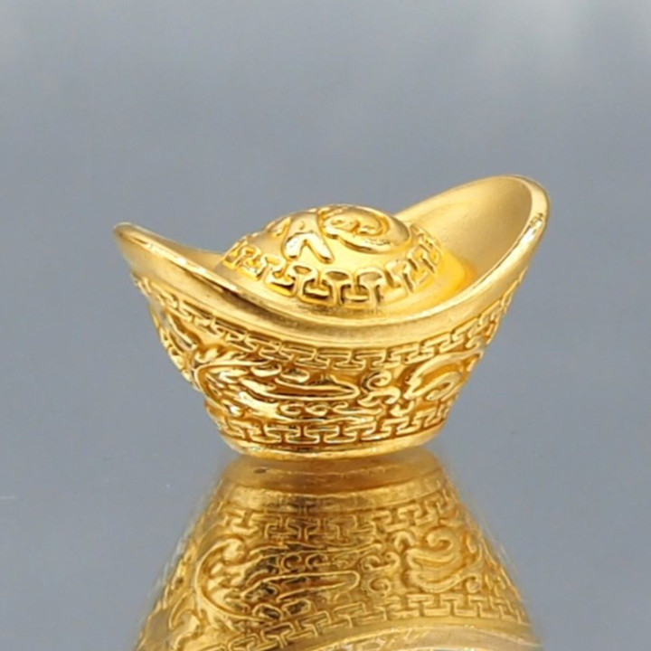 Anya Charm：纯金锭，带钩形图案