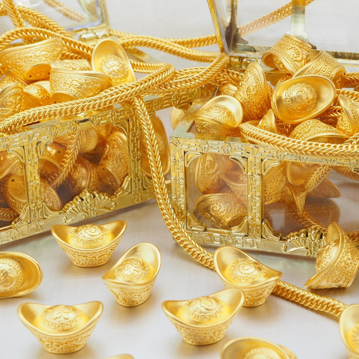 Anya Charm：纯金锭，带钩形图案