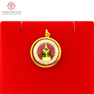 Emerald Buddha Pendant | 90 Pure Gold, Round and Small