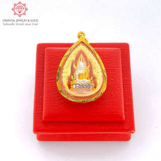OJ GOLD Phra Phuttha Chinnarat Pendant: 90 Pure, Waterproof