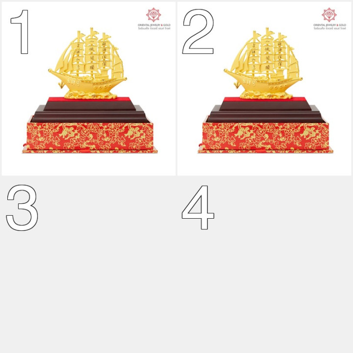 Ensemble de voiliers plaqué or : Décoration et cadeau exquis