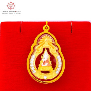 OJ GOLD Phra Phuttha Chinnarat Pendant (90 Pure Gold)