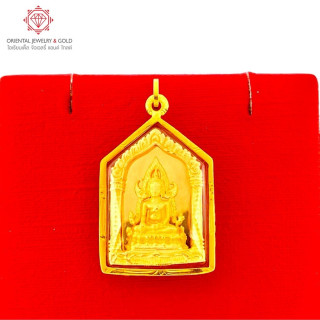 OJ GOLD 90 Pure Gold Phra Buddha Chinnarat Pendant (M)