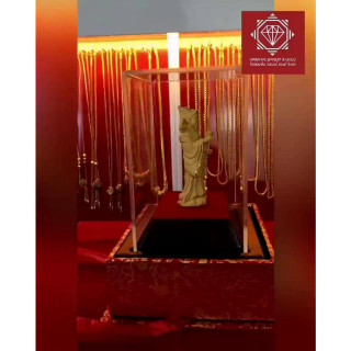 Golden Caishen Statue: 99.99 Gold Plated, Lucky Gift and Decor