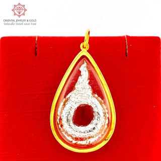 OJ GOLD Naga Loop Pendant: 90 Pure Gold, Abundance Symbol